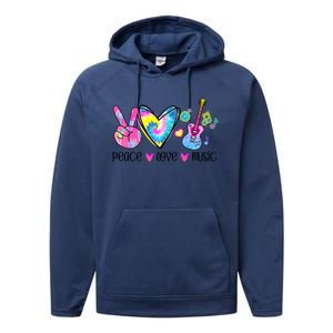 Peace Love Music Tie Dye Performance Fleece Hoodie