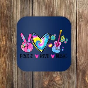 Peace Love Music Tie Dye Coaster