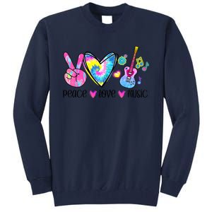 Peace Love Music Tie Dye Tall Sweatshirt