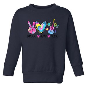 Peace Love Music Tie Dye Toddler Sweatshirt