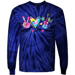 Peace Love Music Tie Dye Tie-Dye Long Sleeve Shirt