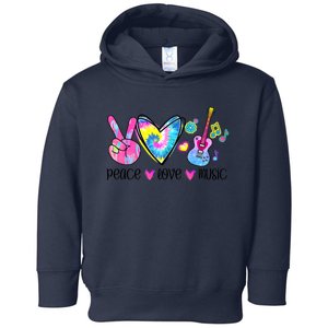 Peace Love Music Tie Dye Toddler Hoodie