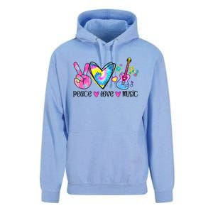 Peace Love Music Tie Dye Unisex Surf Hoodie