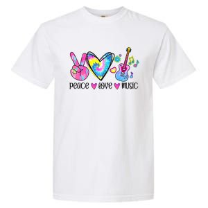 Peace Love Music Tie Dye Garment-Dyed Heavyweight T-Shirt