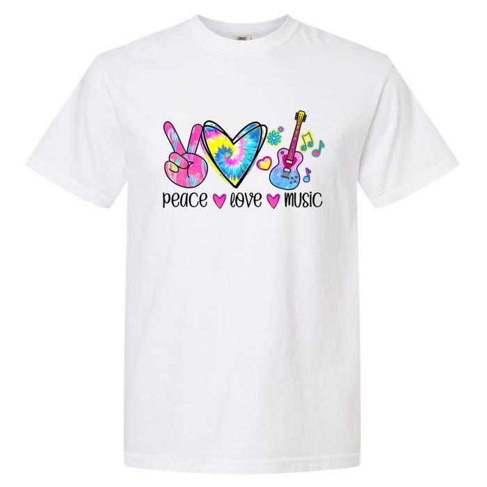 Peace Love Music Tie Dye Garment-Dyed Heavyweight T-Shirt