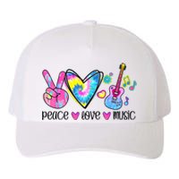 Peace Love Music Tie Dye Yupoong Adult 5-Panel Trucker Hat