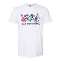 Peace Love Music Tie Dye Softstyle CVC T-Shirt