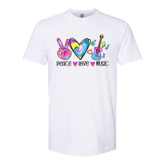 Peace Love Music Tie Dye Softstyle CVC T-Shirt