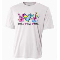 Peace Love Music Tie Dye Cooling Performance Crew T-Shirt