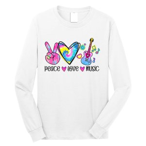 Peace Love Music Tie Dye Long Sleeve Shirt