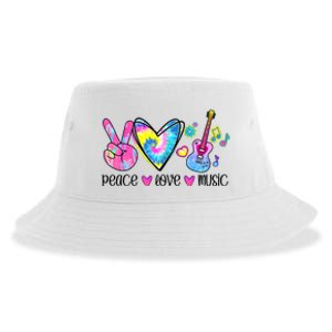 Peace Love Music Tie Dye Sustainable Bucket Hat