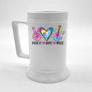 Peace Love Music Tie Dye Beer Stein