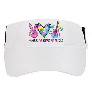 Peace Love Music Tie Dye Adult Drive Performance Visor