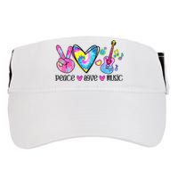 Peace Love Music Tie Dye Adult Drive Performance Visor