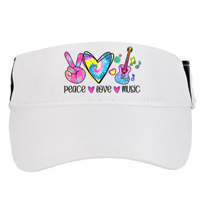 Peace Love Music Tie Dye Adult Drive Performance Visor