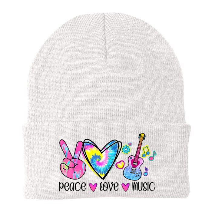 Peace Love Music Tie Dye Knit Cap Winter Beanie