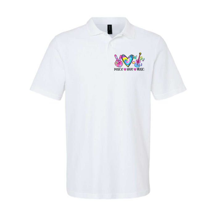 Peace Love Music Tie Dye Softstyle Adult Sport Polo