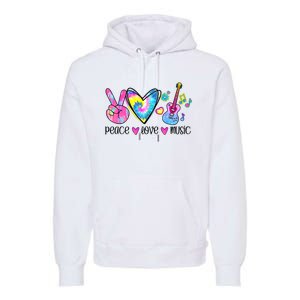 Peace Love Music Tie Dye Premium Hoodie