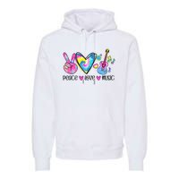 Peace Love Music Tie Dye Premium Hoodie