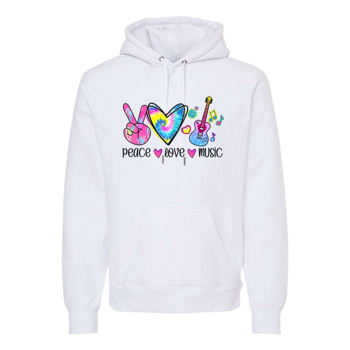 Peace Love Music Tie Dye Premium Hoodie