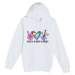 Peace Love Music Tie Dye Premium Pullover Hoodie