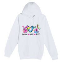 Peace Love Music Tie Dye Premium Pullover Hoodie