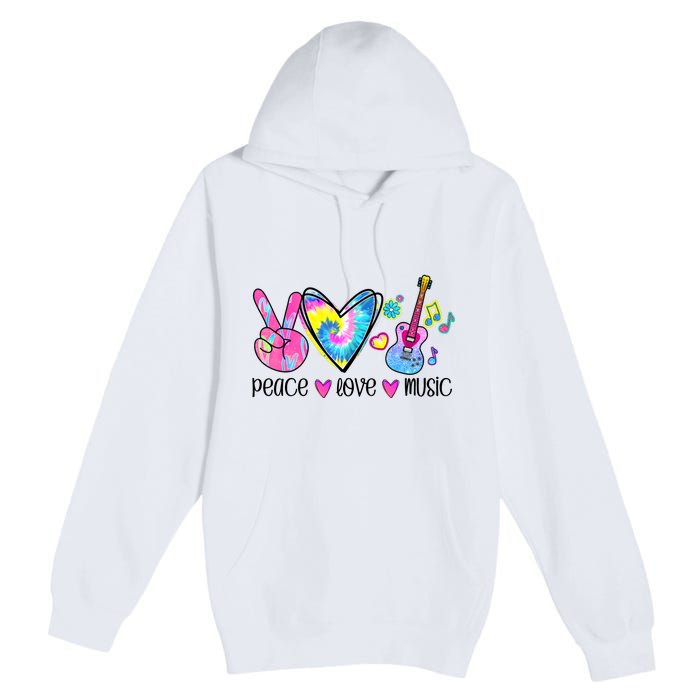 Peace Love Music Tie Dye Premium Pullover Hoodie