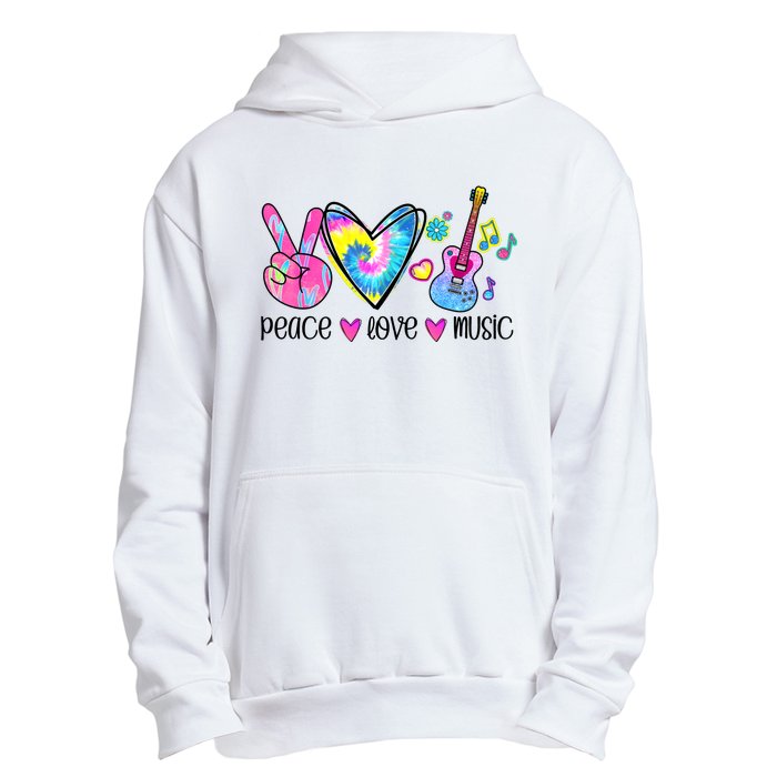 Peace Love Music Tie Dye Urban Pullover Hoodie