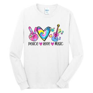 Peace Love Music Tie Dye Tall Long Sleeve T-Shirt