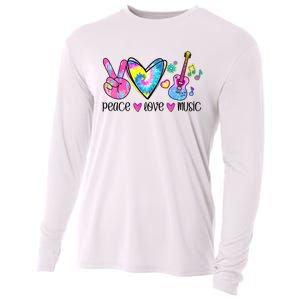 Peace Love Music Tie Dye Cooling Performance Long Sleeve Crew