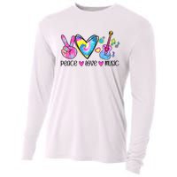 Peace Love Music Tie Dye Cooling Performance Long Sleeve Crew