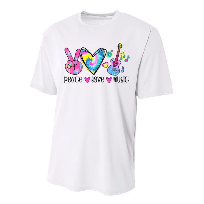 Peace Love Music Tie Dye Performance Sprint T-Shirt