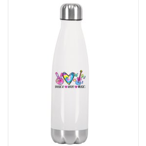 Peace Love Music Tie Dye Stainless Steel Insulated Water Bottle