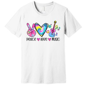 Peace Love Music Tie Dye Premium T-Shirt