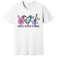 Peace Love Music Tie Dye Premium T-Shirt