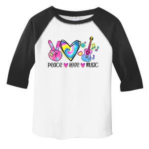 Peace Love Music Tie Dye Toddler Fine Jersey T-Shirt