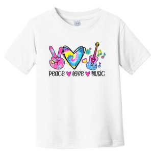 Peace Love Music Tie Dye Toddler T-Shirt