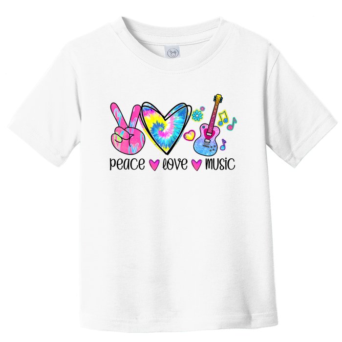 Peace Love Music Tie Dye Toddler T-Shirt