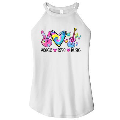 Peace Love Music Tie Dye Women’s Perfect Tri Rocker Tank