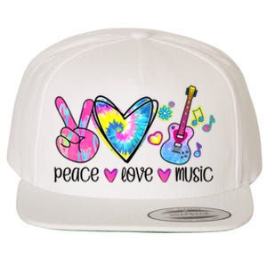 Peace Love Music Tie Dye Wool Snapback Cap