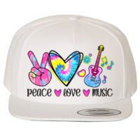 Peace Love Music Tie Dye Wool Snapback Cap