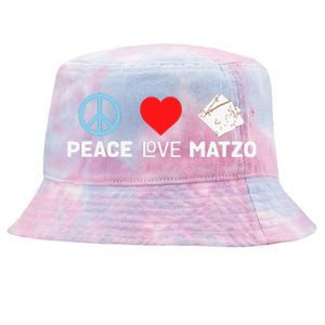 Peace Love Matzo Funny Passover Seder Jewish Food Tie-Dyed Bucket Hat