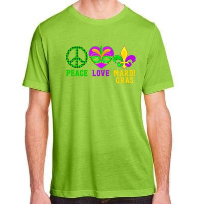 Peace Love Mardi Gras Carnival Costume Mardi Gras Parade Gift Adult ChromaSoft Performance T-Shirt