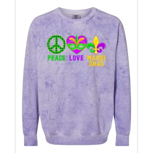 Peace Love Mardi Gras Carnival Costume Mardi Gras Parade Gift Colorblast Crewneck Sweatshirt