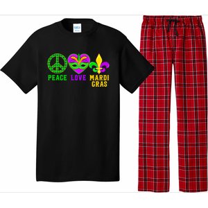 Peace Love Mardi Gras Carnival Costume Mardi Gras Parade Gift Pajama Set