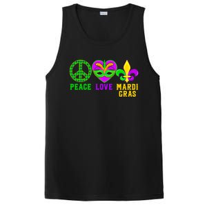 Peace Love Mardi Gras Carnival Costume Mardi Gras Parade Gift PosiCharge Competitor Tank