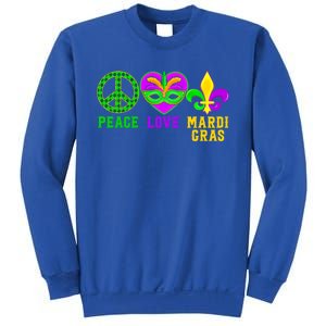 Peace Love Mardi Gras Carnival Costume Mardi Gras Parade Gift Sweatshirt