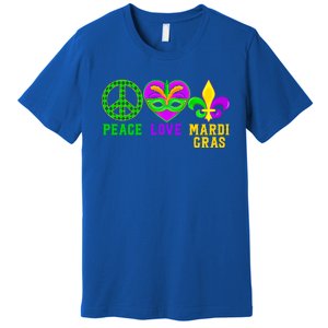 Peace Love Mardi Gras Carnival Costume Mardi Gras Parade Gift Premium T-Shirt