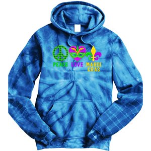 Peace Love Mardi Gras Carnival Costume Mardi Gras Parade Gift Tie Dye Hoodie