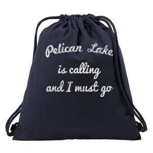 Pelican Lake Minnesota Funny Fishing Camping Summer Gift Drawstring Bag